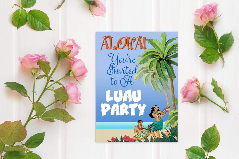 Stonehouse Collection | Luau Party Invitations | Tiki Hawaiian Party Invites with Envelopes | Beach Themed Invitations | Kids, Adults, Birthdays - Image 4